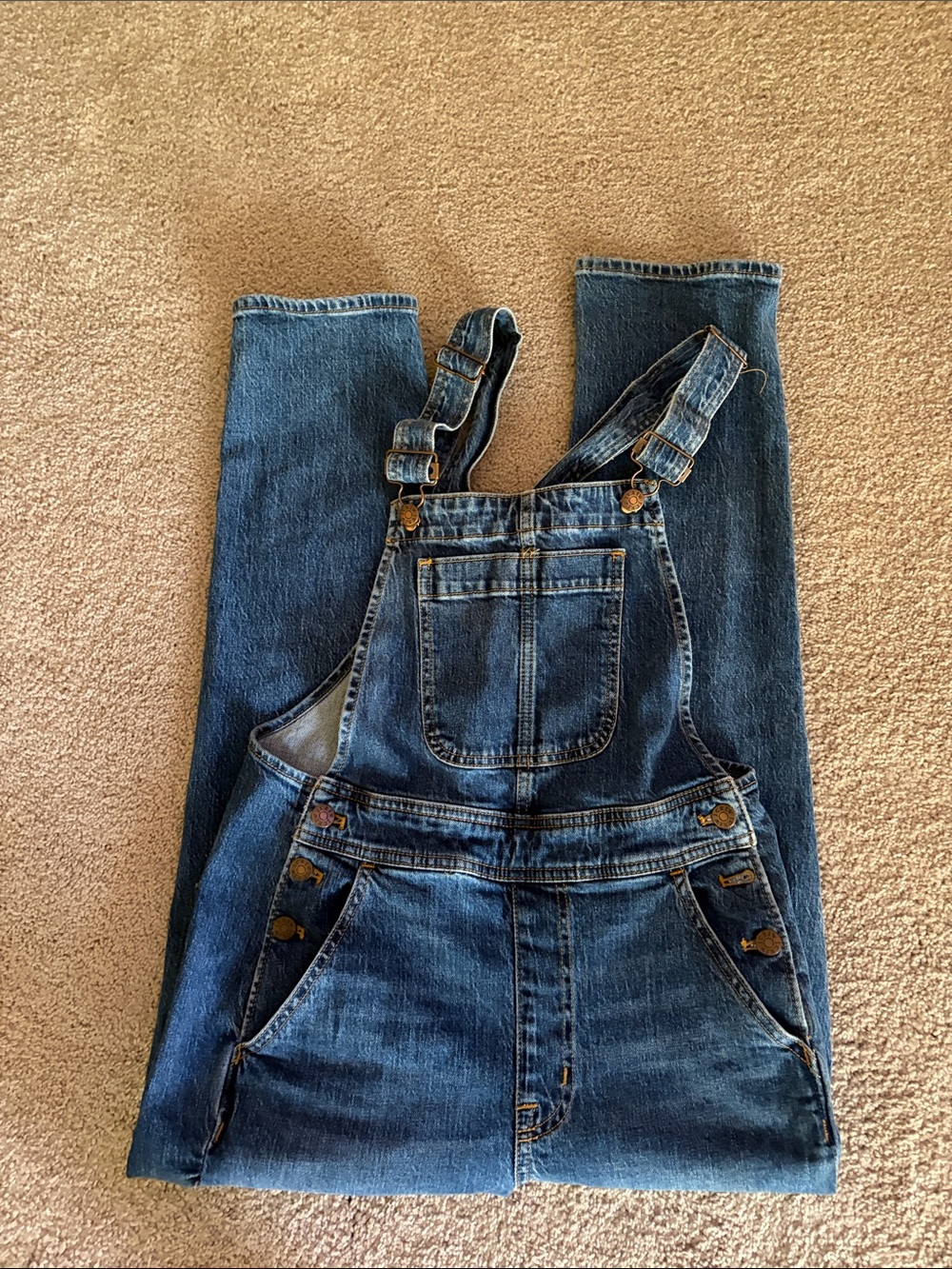 J Crew Classic Blue Denim Overalls New size XS 2/4